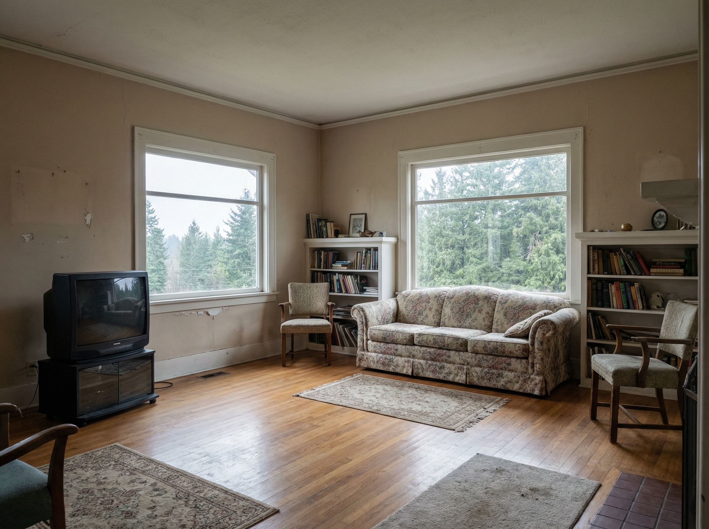 Living Room Accent Wall before painting
